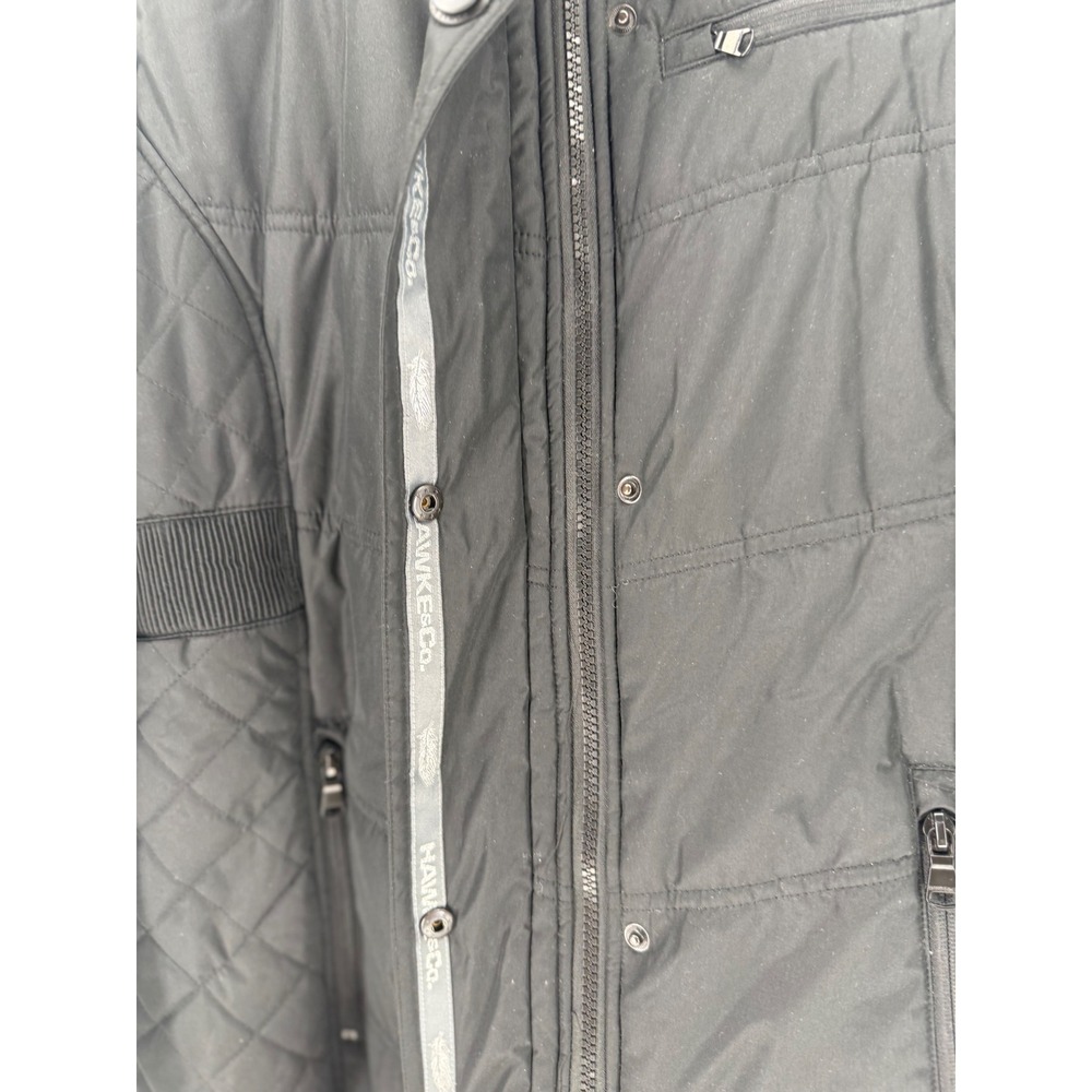 NWT Hawke & Co Black Quilted Puffer Parka Faux Fur Hood Thinsulate Winter Coat M - Picture 3 of 10